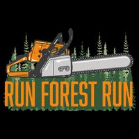 Run Forest Lumberjack Chainsaw & Logger Woodsman Button