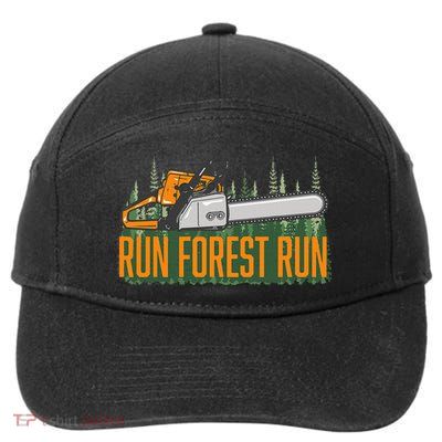 Run Forest Lumberjack Chainsaw & Logger Woodsman 7-Panel Snapback Hat