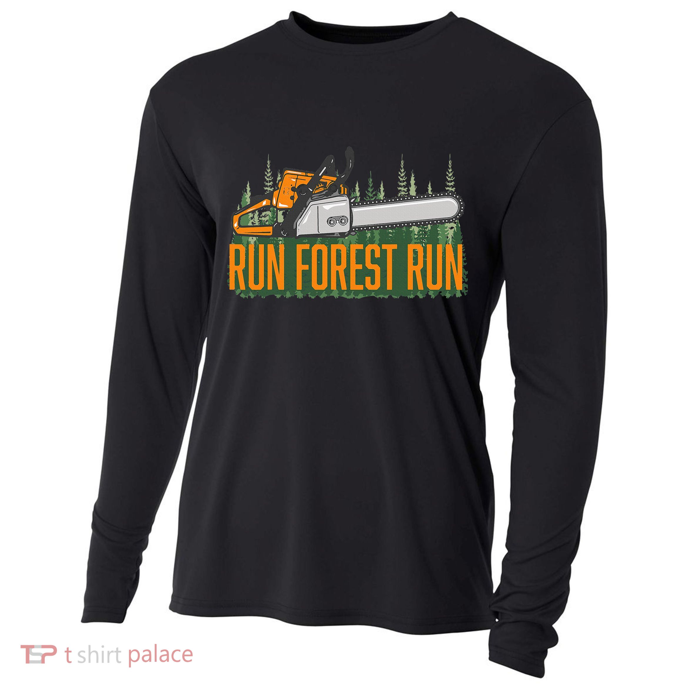 Run Forest Lumberjack Chainsaw & Logger Woodsman Cooling Performance Long Sleeve Crew