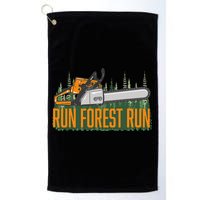 Run Forest Lumberjack Chainsaw & Logger Woodsman Golf Towel