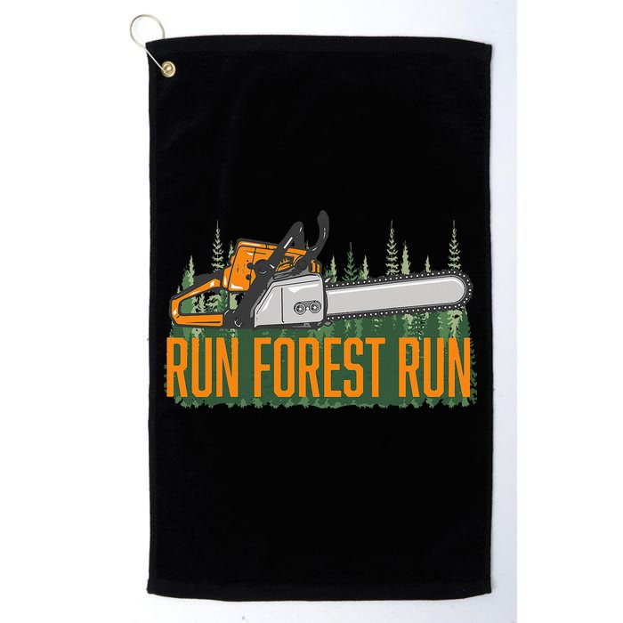 Run Forest Lumberjack Chainsaw & Logger Woodsman Golf Towel