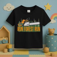 Run Forest Lumberjack Chainsaw & Logger Woodsman Toddler T-Shirt