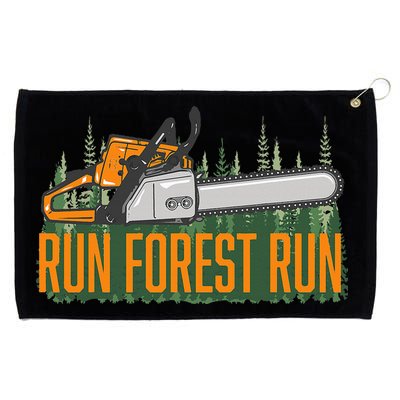 Run Forest Lumberjack Chainsaw & Logger Woodsman Grommeted Golf Towel