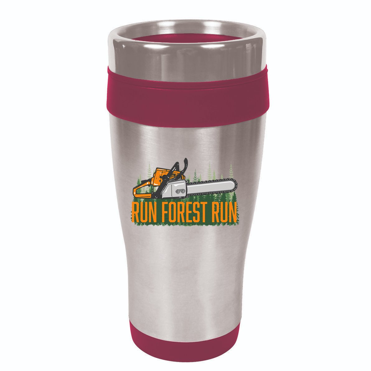 Run Forest Lumberjack Chainsaw & Logger Woodsman 16oz Travel Tumbler