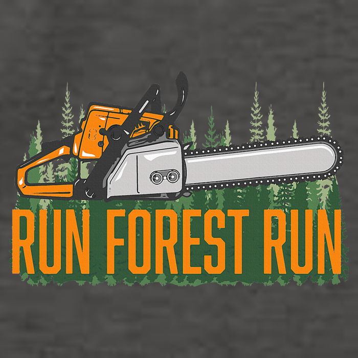 Run Forest Lumberjack Chainsaw & Logger Woodsman Vector Backpack