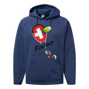 Roger Federer Lover Fan Thank You Tennis Lover Performance Fleece Hoodie