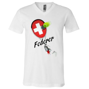 Roger Federer Lover Fan Thank You Tennis Lover V-Neck T-Shirt