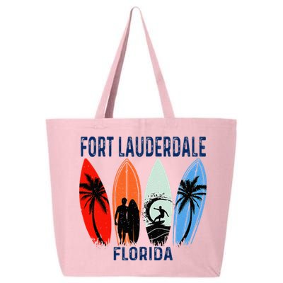 Retro Fort Lauderdale Beach Florida Surfboarder Beach 25L Jumbo Tote
