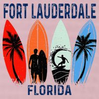 Retro Fort Lauderdale Beach Florida Surfboarder Beach 25L Jumbo Tote