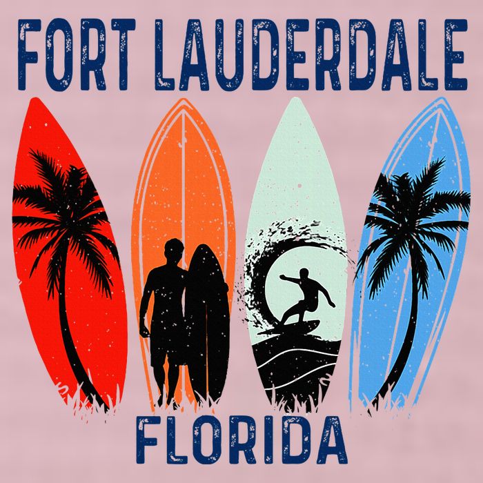 Retro Fort Lauderdale Beach Florida Surfboarder Beach 25L Jumbo Tote