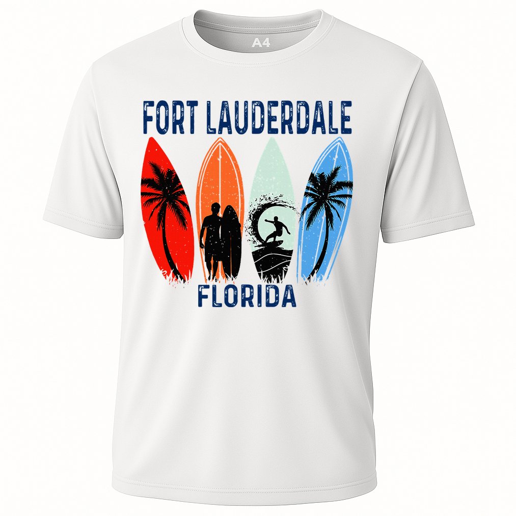 Retro Fort Lauderdale Beach Florida Surfboarder Beach Performance Shirt
