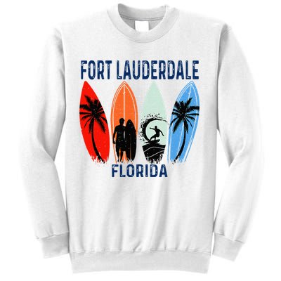 Retro Fort Lauderdale Beach Florida Surfboarder Beach Sweatshirt