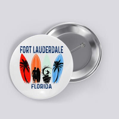 Retro Fort Lauderdale Beach Florida Surfboarder Beach Button