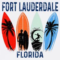 Retro Fort Lauderdale Beach Florida Surfboarder Beach Button