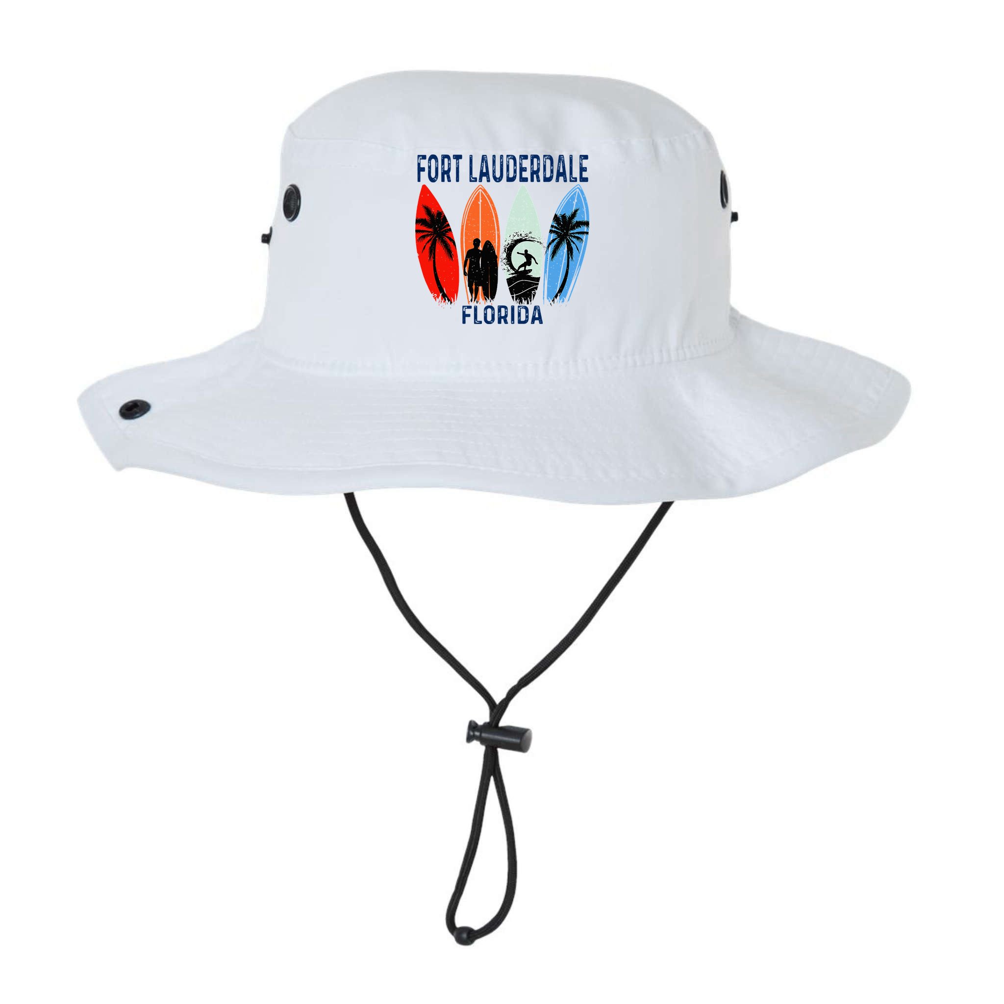 Retro Fort Lauderdale Beach Florida Surfboarder Beach Bucket Hat