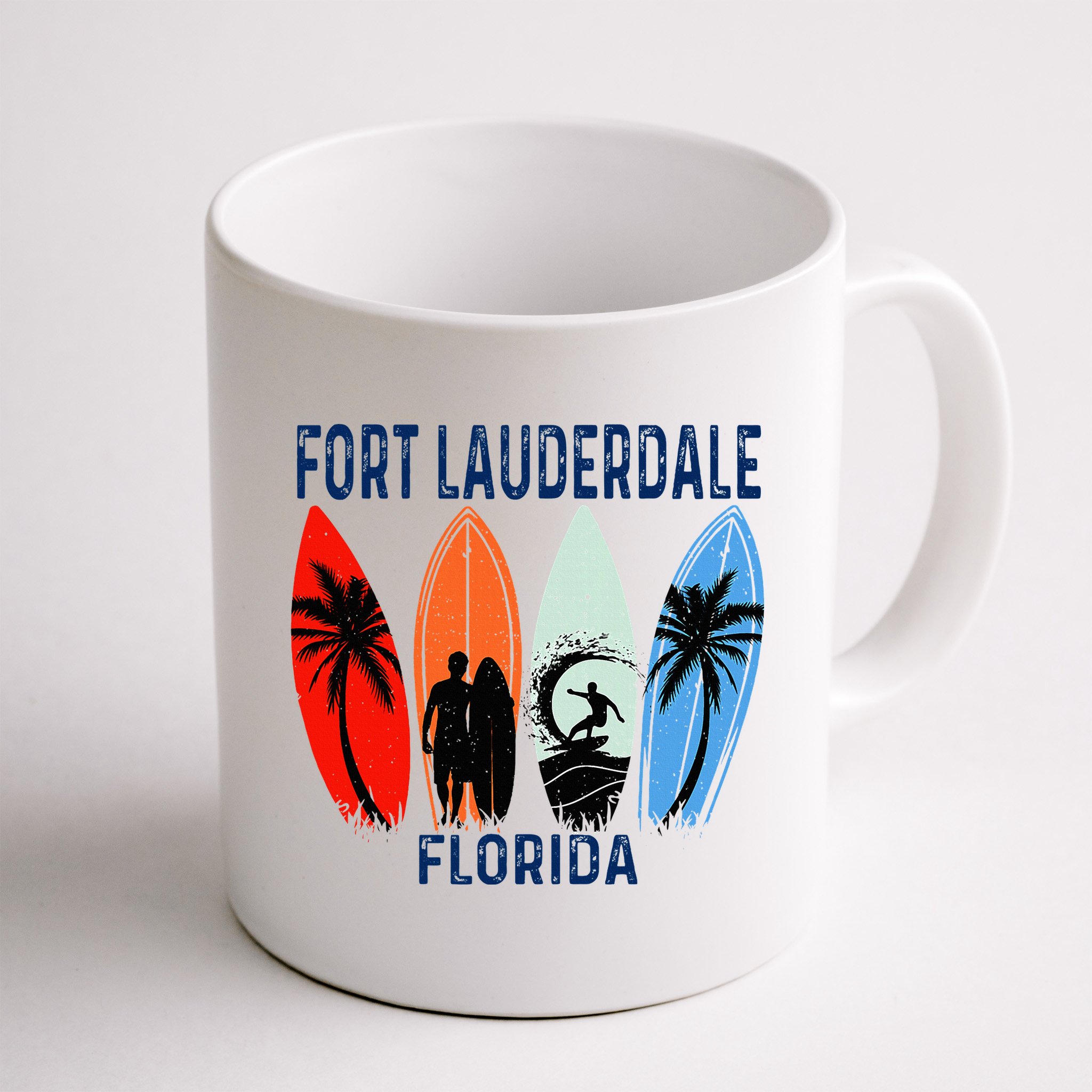 Retro Fort Lauderdale Beach Florida Surfboarder Beach Mug