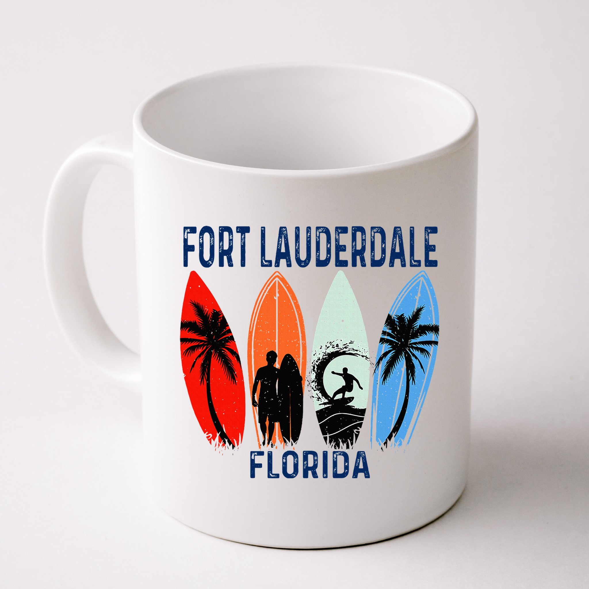 Retro Fort Lauderdale Beach Florida Surfboarder Beach Mug