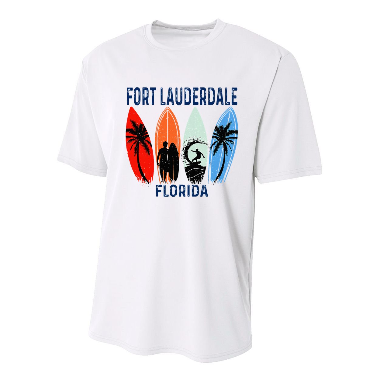 Retro Fort Lauderdale Beach Florida Surfboarder Beach Youth Performance Sprint T-Shirt
