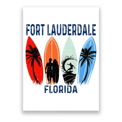 Retro Fort Lauderdale Beach Florida Surfboarder Beach Poster