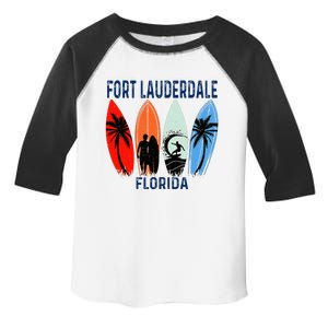 Retro Fort Lauderdale Beach Florida Surfboarder Beach Toddler Fine Jersey T-Shirt