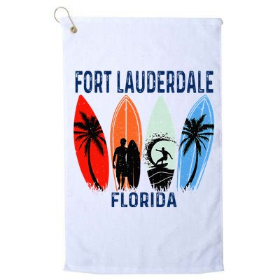 Retro Fort Lauderdale Beach Florida Surfboarder Beach Golf Towel