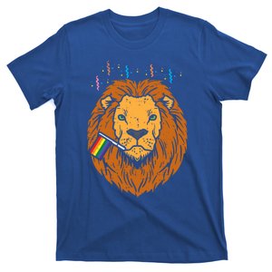 Rainbow Flag Lion Lgbt Pride Month Gay Ally Animal Gift T-Shirt