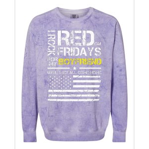 Red Friday Military Girlfriend Wear Red For Boyfriend Colorblast Crewneck Sweatshirt