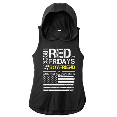 Red Friday Military Girlfriend Wear Red For Boyfriend Ladies PosiCharge Tri-Blend Wicking Draft Hoodie Tank