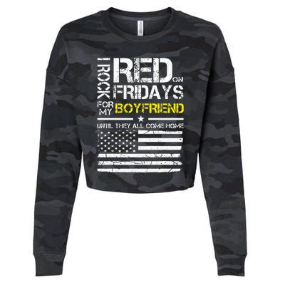 Red Friday Military Girlfriend Wear Red For Boyfriend Cropped Pullover Crew