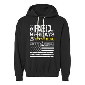 Red Friday Military Girlfriend Wear Red For Boyfriend Garment-Dyed Fleece Hoodie