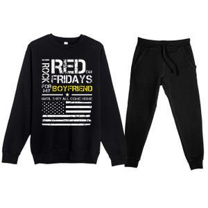 Red Friday Military Girlfriend Wear Red For Boyfriend Premium Crewneck Sweatsuit Set