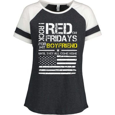 Red Friday Military Girlfriend Wear Red For Boyfriend Enza Ladies Jersey Colorblock Tee