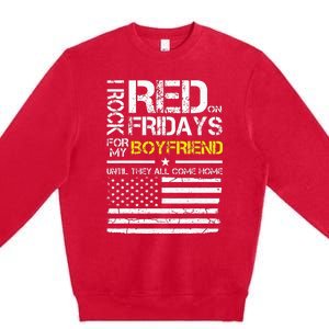 Red Friday Military Girlfriend Wear Red For Boyfriend Premium Crewneck Sweatshirt