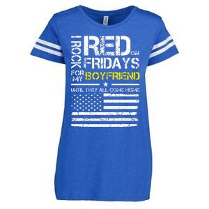 Red Friday Military Girlfriend Wear Red For Boyfriend Enza Ladies Jersey Football T-Shirt