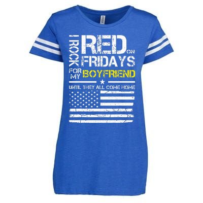 Red Friday Military Girlfriend Wear Red For Boyfriend Enza Ladies Jersey Football T-Shirt