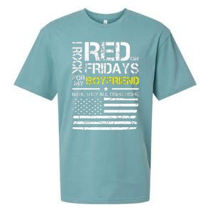 Red Friday Military Girlfriend Wear Red For Boyfriend Sueded Cloud Jersey T-Shirt