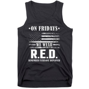 RED Friday Military US Army Remember erveryone deployed Tank Top