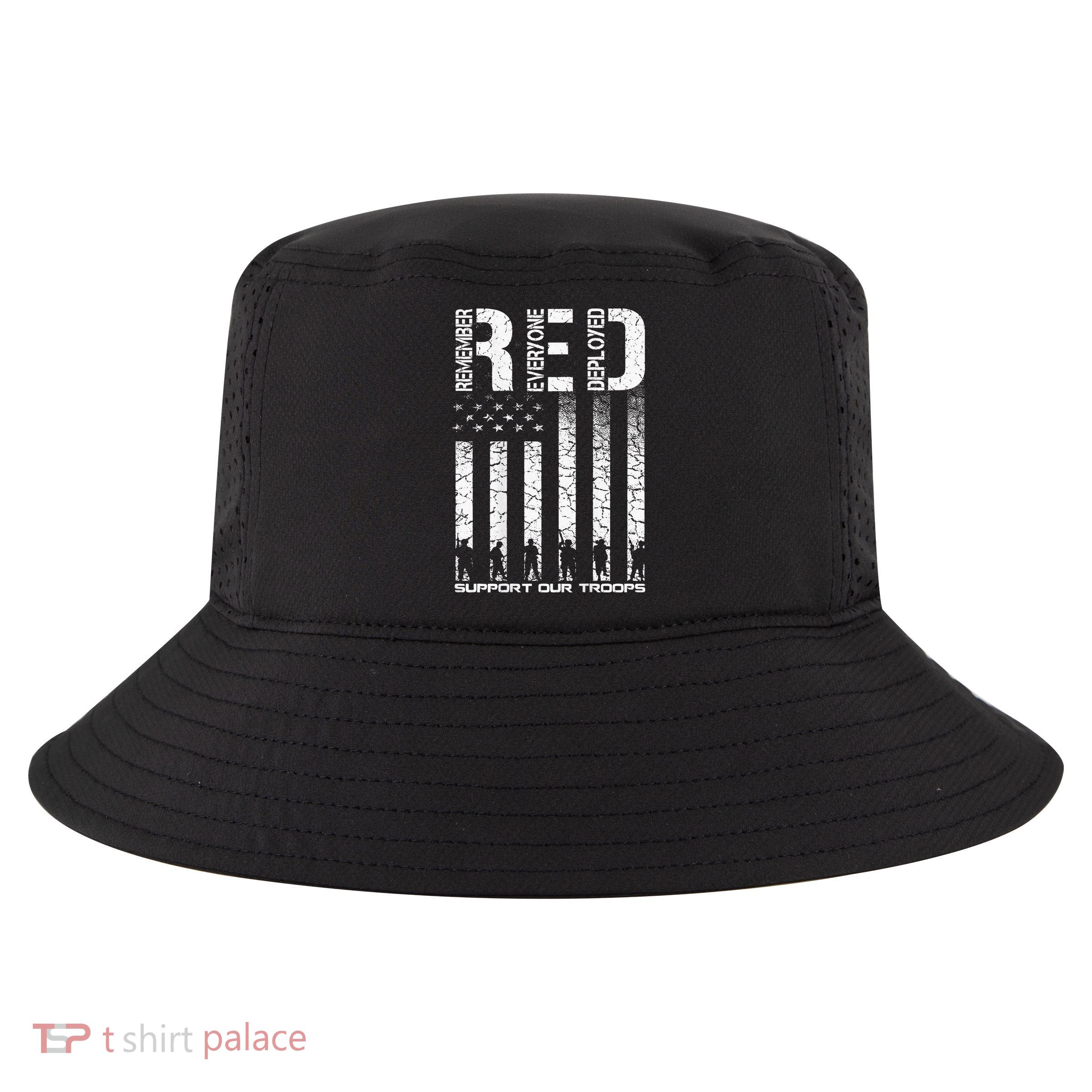 Red Friday Military Veteran Remember Everyone Deployed Cool Comfort Performance Bucket Hat
