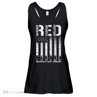 Red Friday Military Veteran Remember Everyone Deployed Ladies Essential Flowy Tank