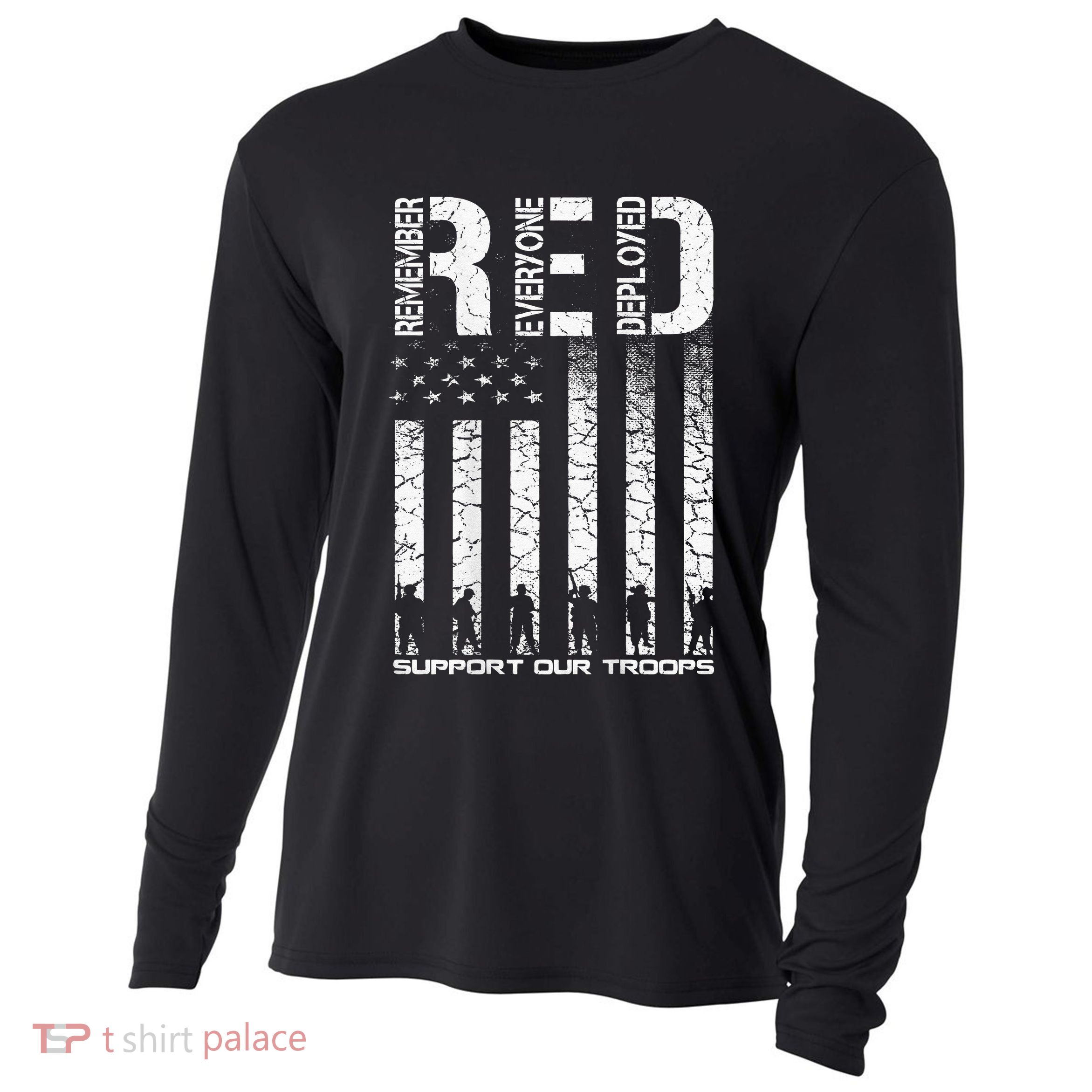 Red Friday Military Veteran Remember Everyone Deployed Cooling Performance Long Sleeve Crew