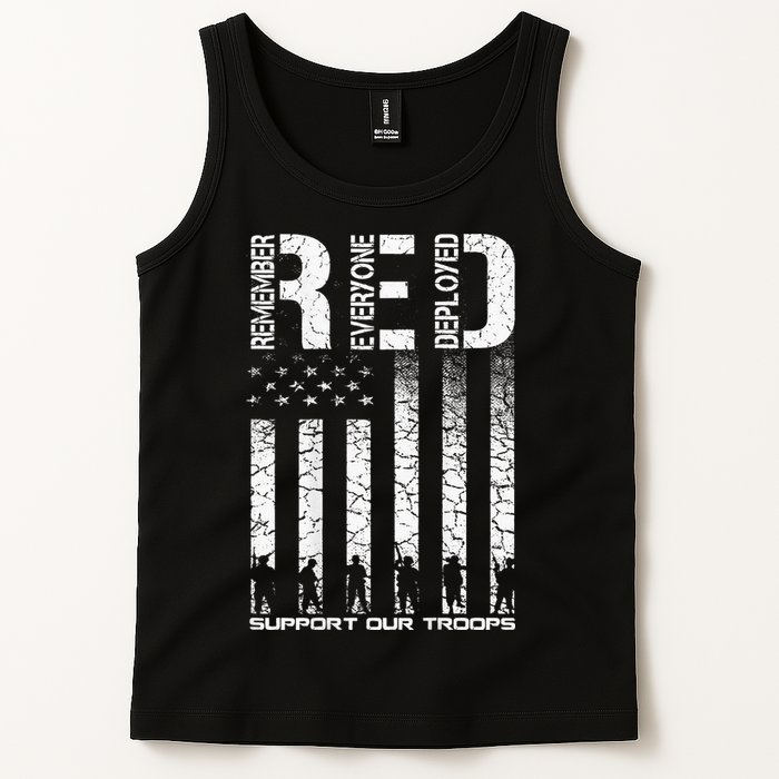 Red Friday Military Veteran Remember Everyone Deployed Tank Top