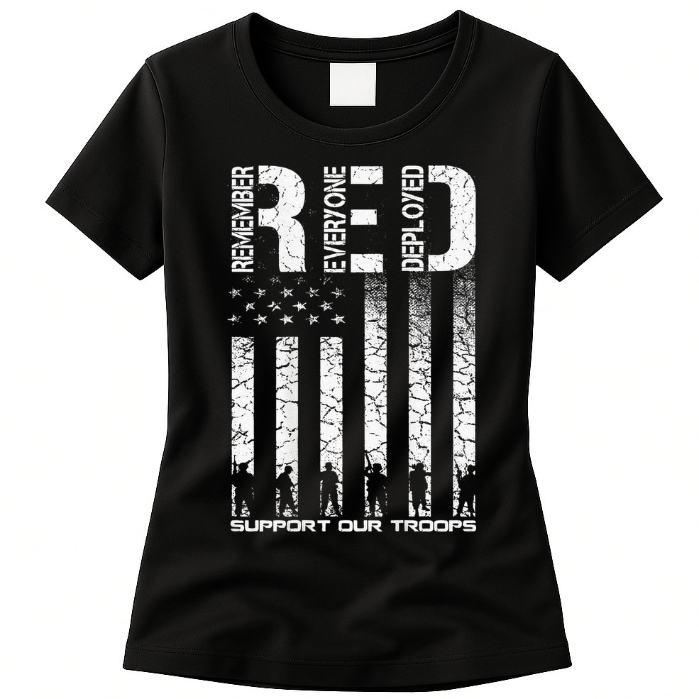 Red Friday Military Veteran Remember Everyone Deployed Womens T-Shirt
