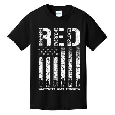 Red Friday Military Veteran Remember Everyone Deployed Kids T-Shirt