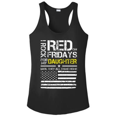 Red Friday Military Dad Wear Red For My Daughter Ladies PosiCharge Competitor Racerback Tank