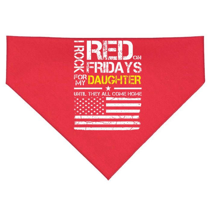 Red Friday Military Dad Wear Red For My Daughter USA-Made Doggie Bandana