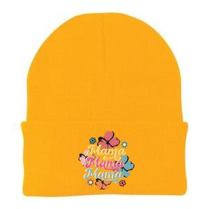 Retro Floral Mama Cute Mother's Day Mama T Design Knit Cap Winter Beanie