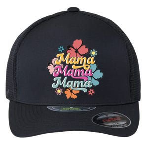 Retro Floral Mama Cute Mother's Day Mama T Design Flexfit Unipanel Trucker Cap