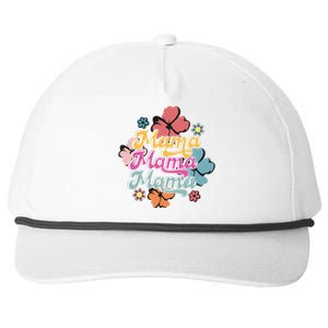 Retro Floral Mama Cute Mother's Day Mama T Design Snapback Five-Panel Rope Hat