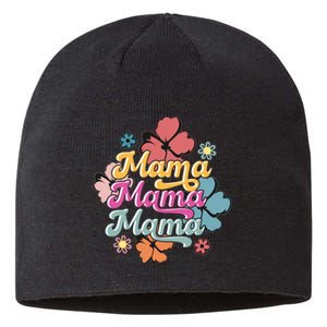 Retro Floral Mama Cute Mother's Day Mama T Design Sustainable Beanie