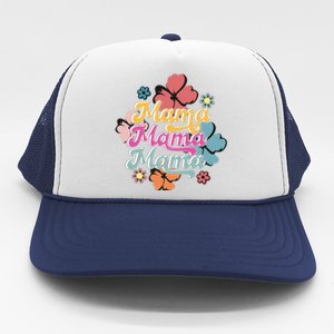 Retro Floral Mama Cute Mother's Day Mama T Design Trucker Hat